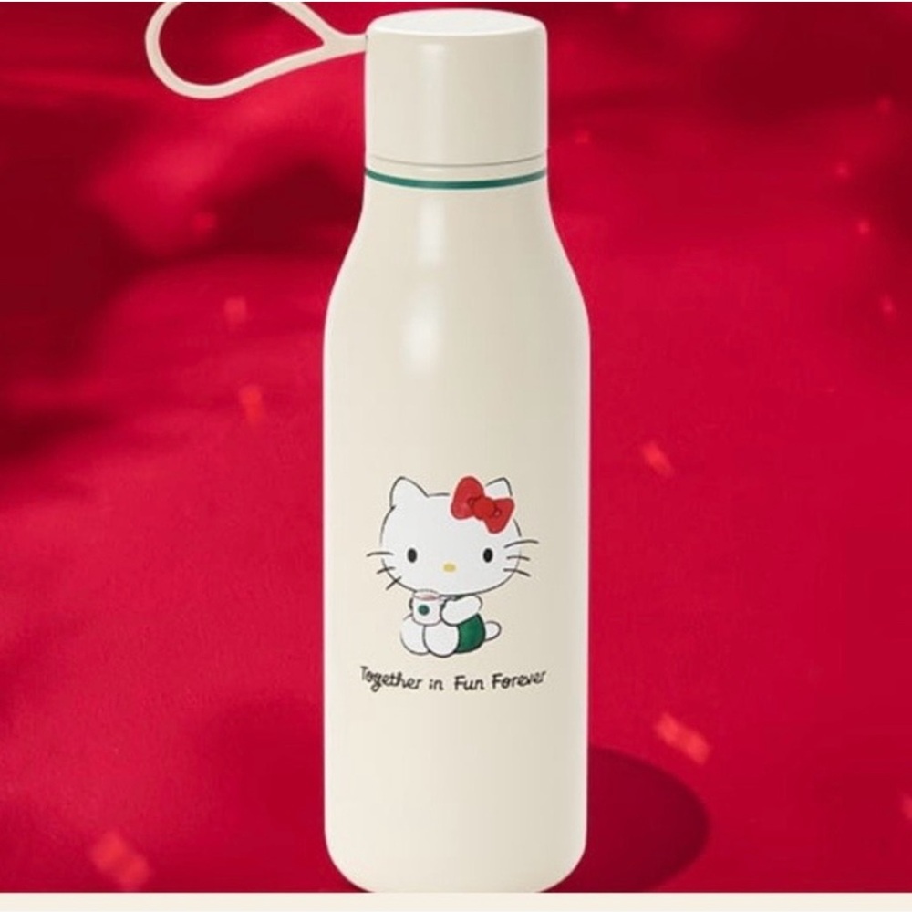 Starbucks White and Red Hello Kitty Bottle